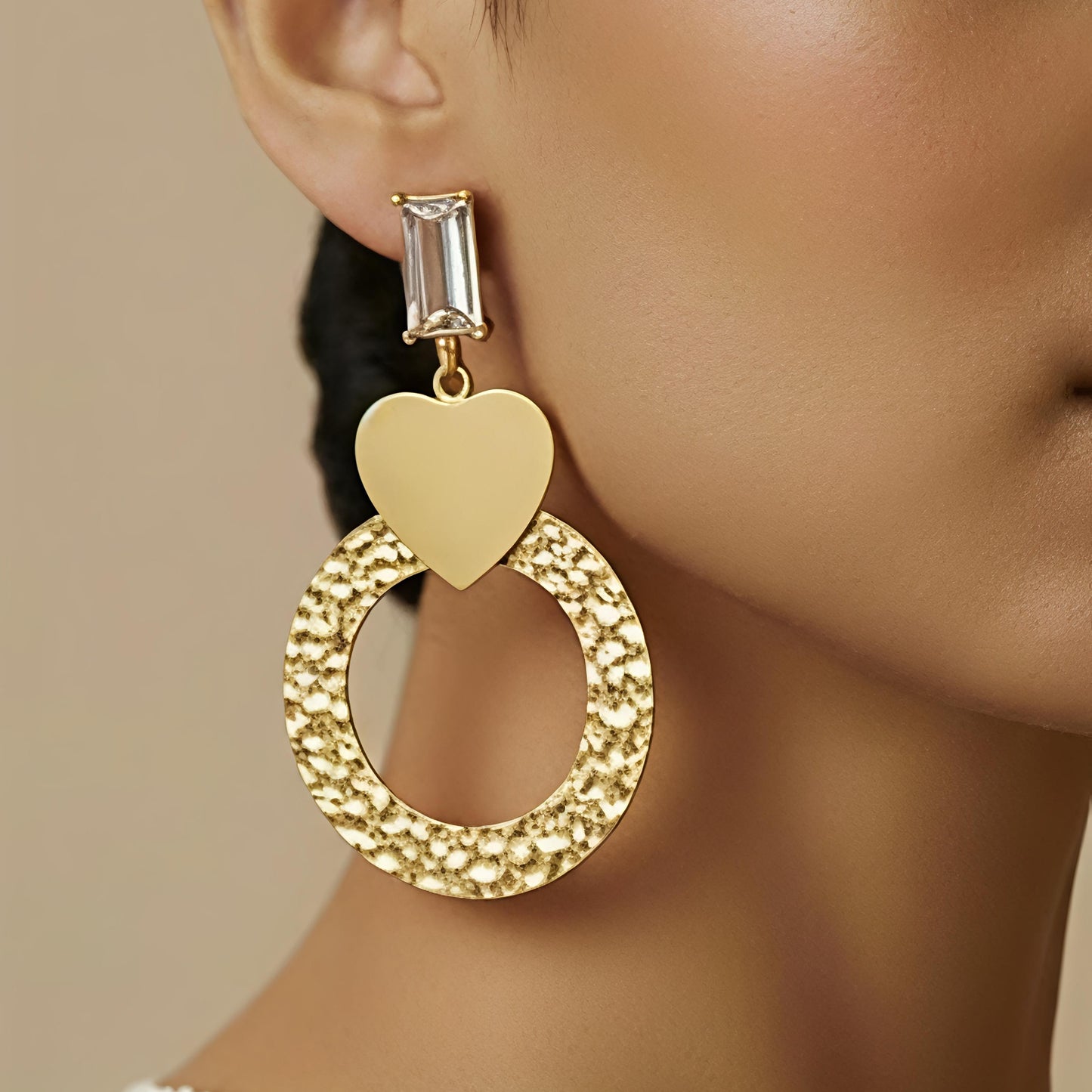 amora clear luxe – waterproof statement earrings