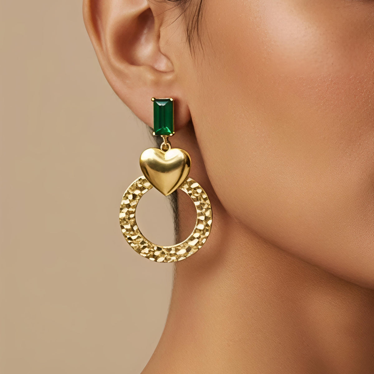 amora verde – waterproof statement earrings