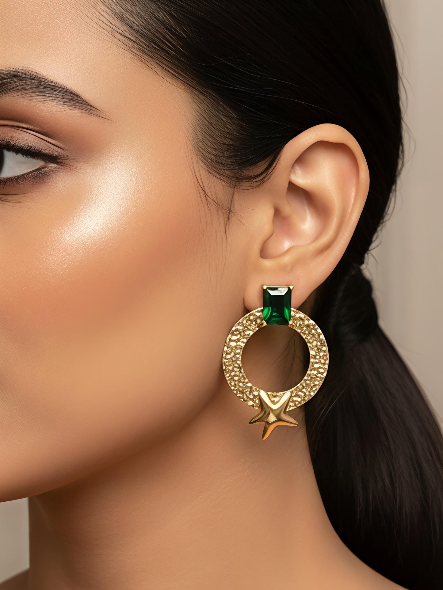 Celestial Verde – Waterproof Statement Earrings