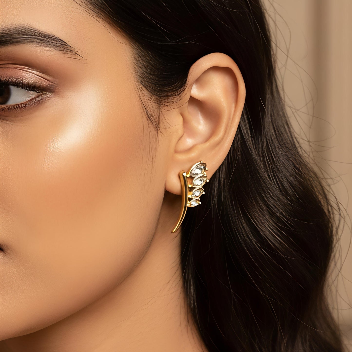 aurelia leaf climber – waterproof crystal ear cuff
