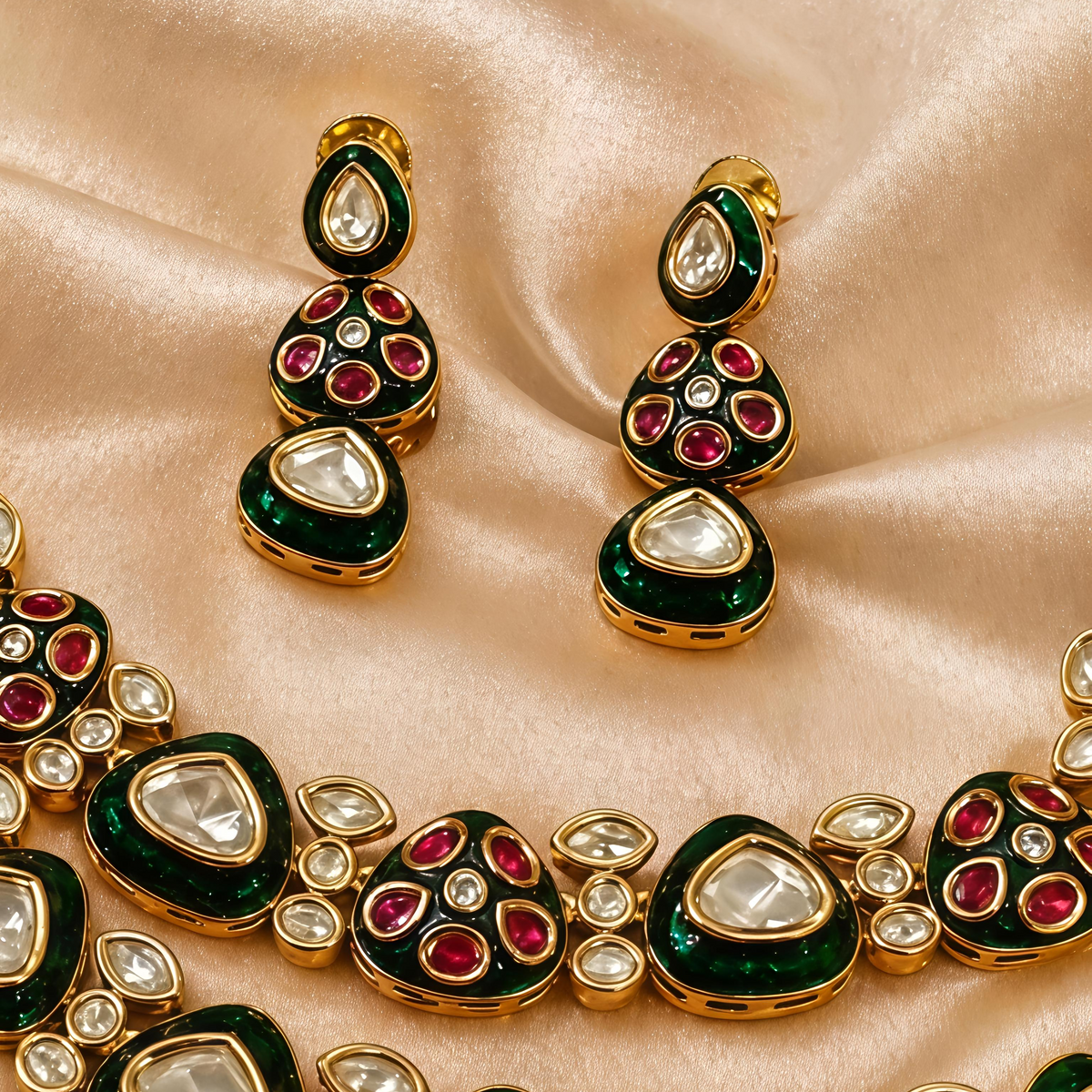 gulnaar kundan meenakari set