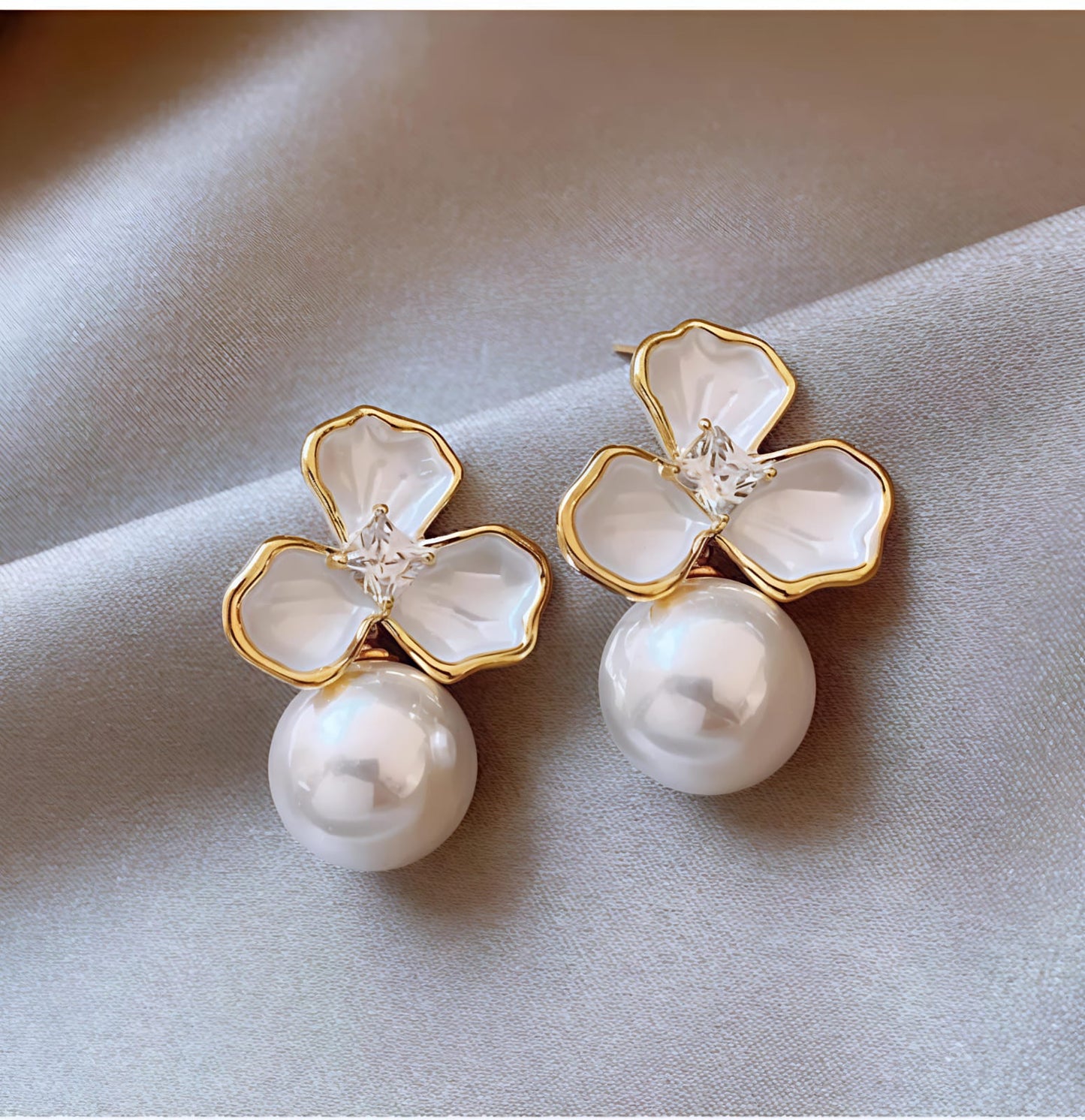 Three Leaf Flower Earrings