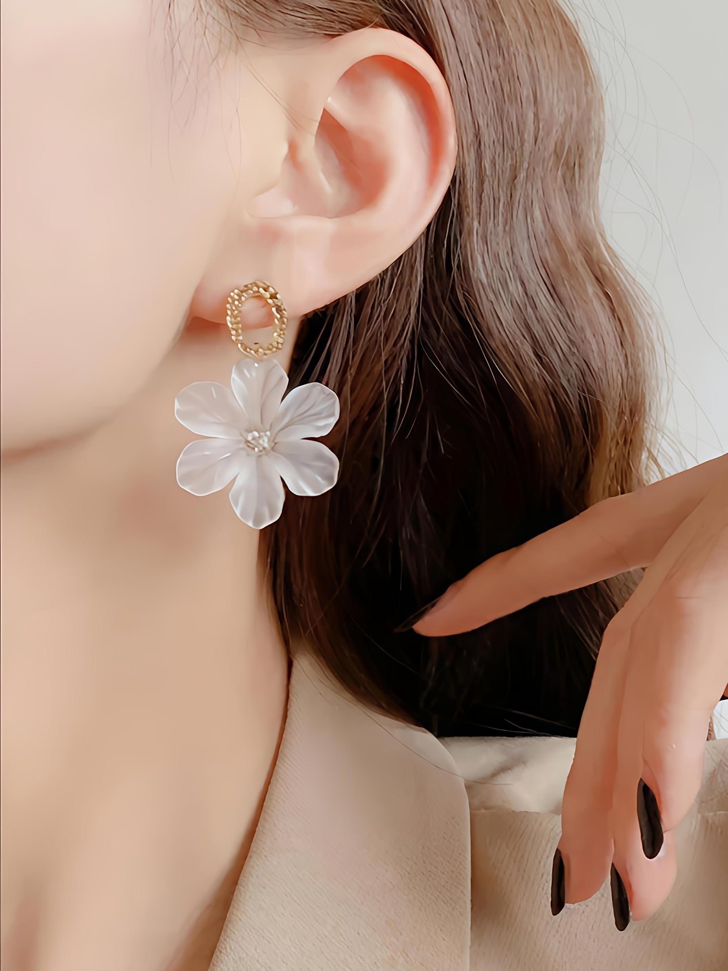 Frosted Flower Earrings