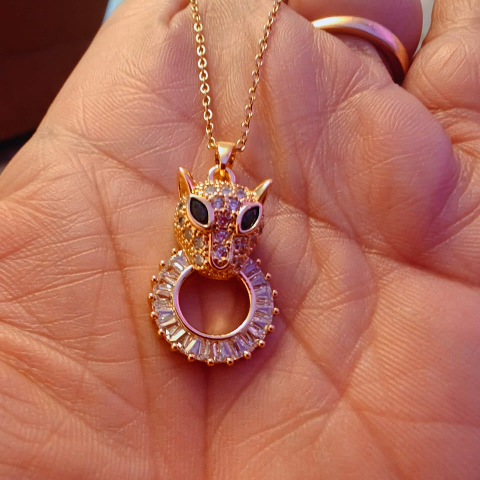 gold plated anti tarnish studded necklace