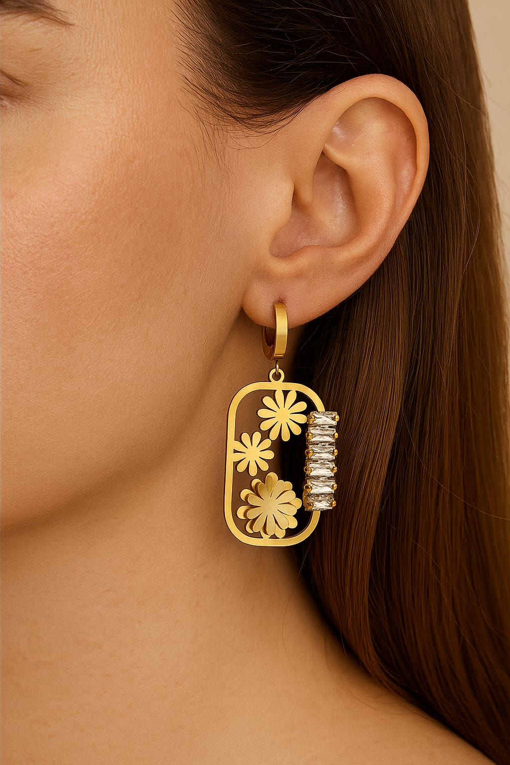 gold plated statement earring (sse11)
