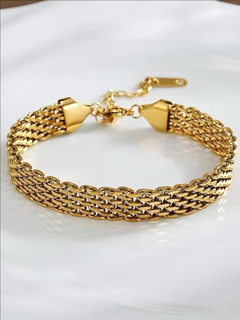 Anti tarnish gold chain bracelet