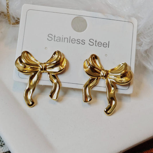 Gold Plated Bow Earring