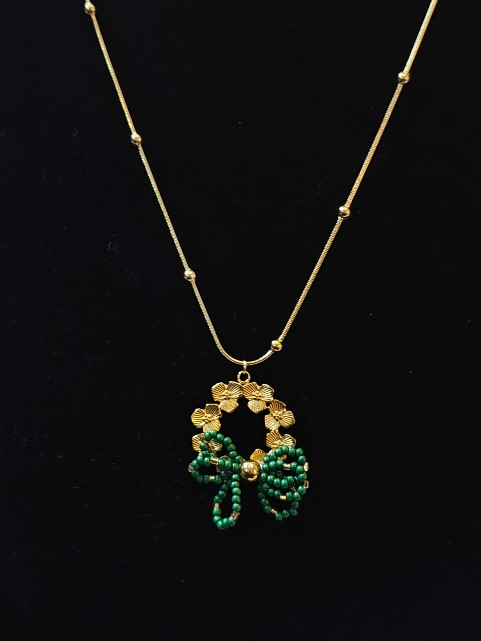 Christmas Wreath Charm Necklace