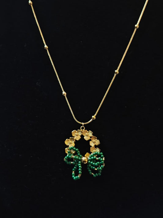 Christmas Wreath Charm Necklace