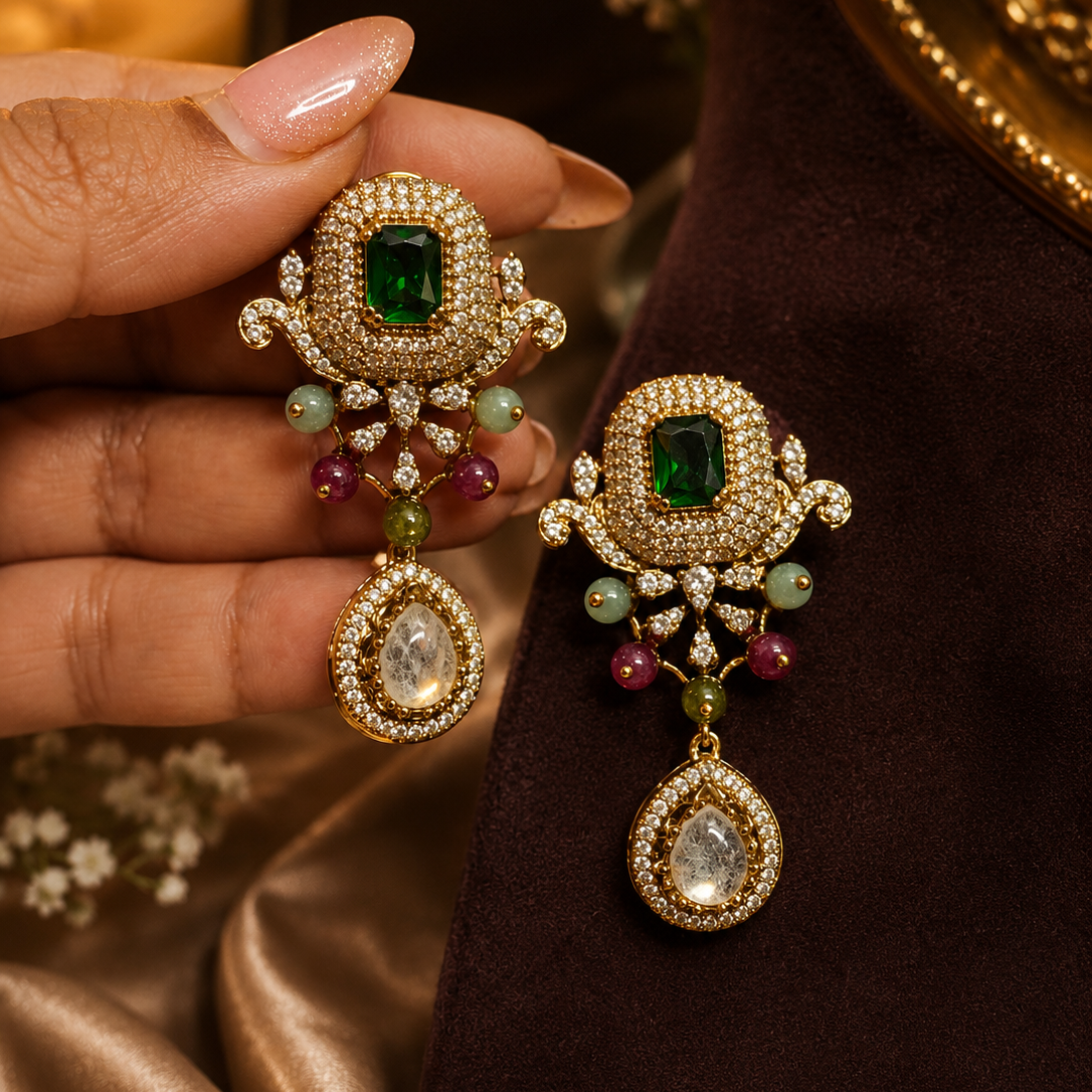 emerald royale victorian pendant set
