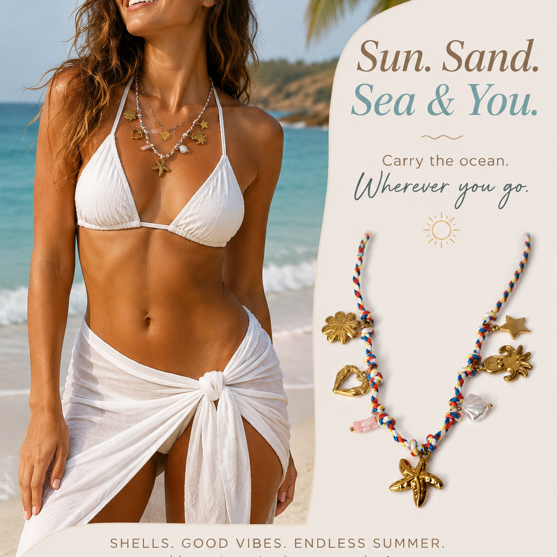 seaside whimsy charm necklace
