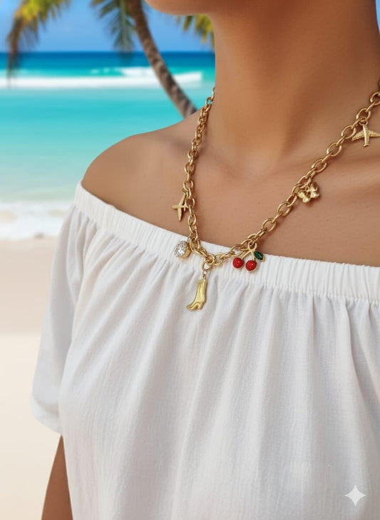 Golden Tide Charm Necklace