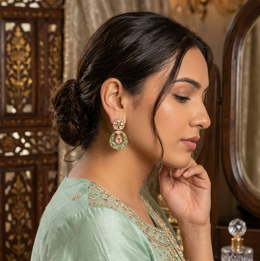 Bloom Kundan Drop Earrings