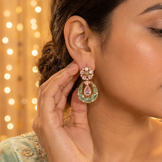 Bloom Kundan Drop Earrings