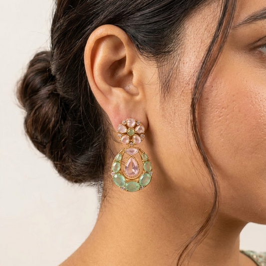 Bloom Kundan Drop Earrings
