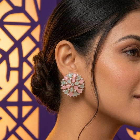Petal Crystal Statement Studs