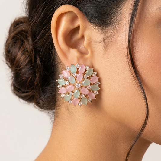 Petal Crystal Statement Studs