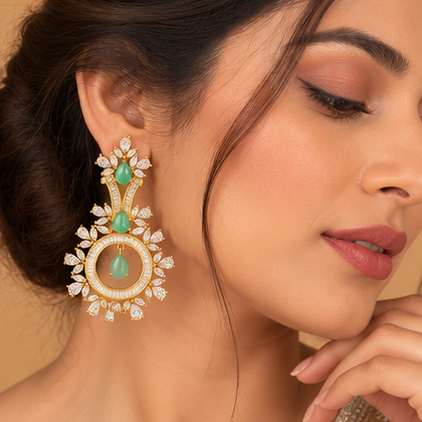 royal  stone statement earrings