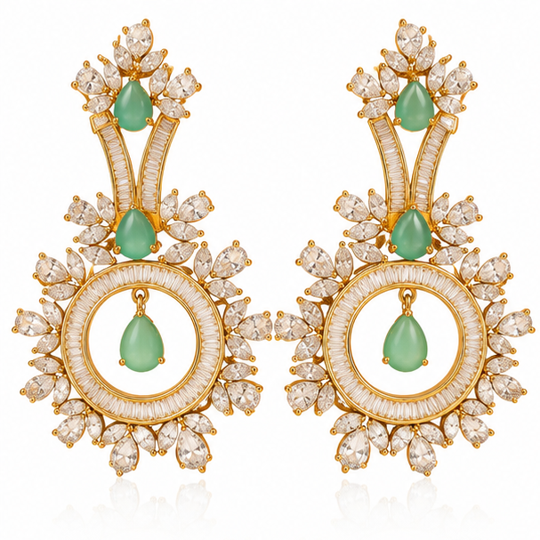 royal  stone statement earrings