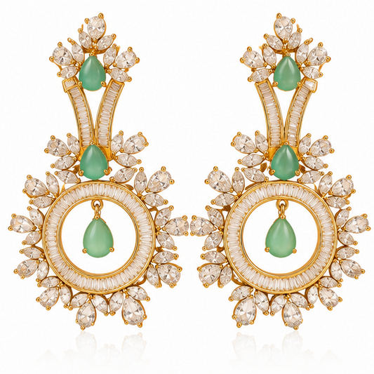 Royal  Stone Statement Earrings