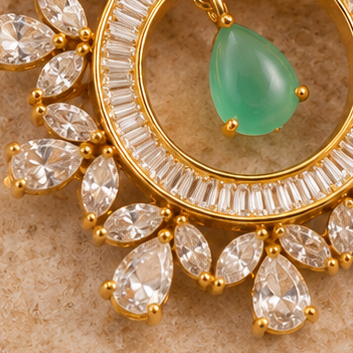 Royal  Stone Statement Earrings