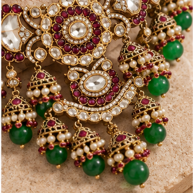 Maharani Ruby & Emerald Kundan Bridal Set