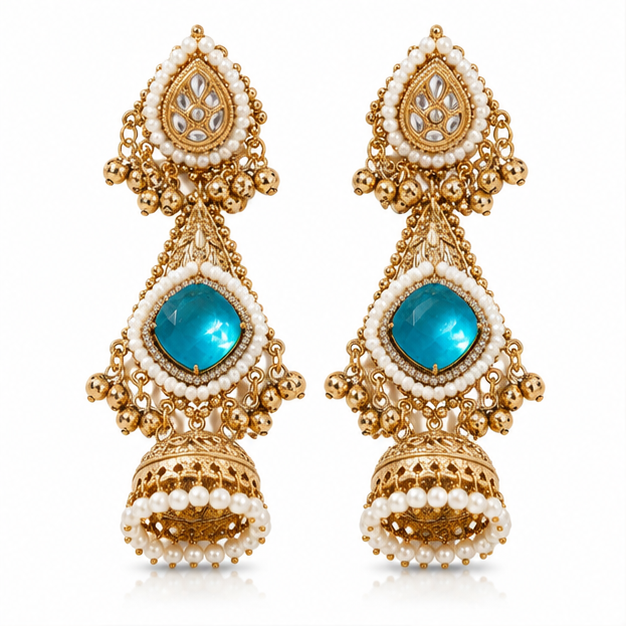 amber bloom ethnic jhumkas