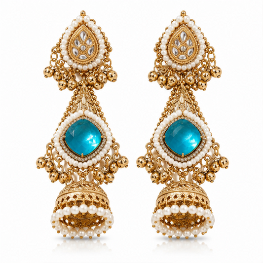 Amber Bloom Ethnic Jhumkas