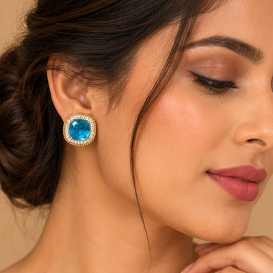 Aura Crystal Halo Statement Studs