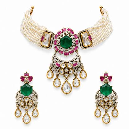 Noor Polki  Choker Necklace Set