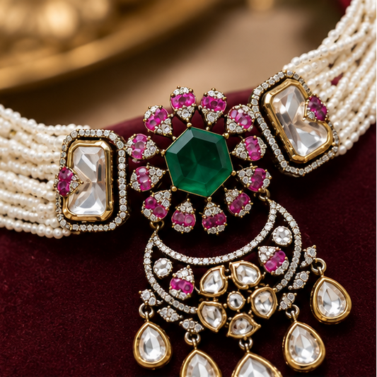 Noor Polki  Choker Necklace Set