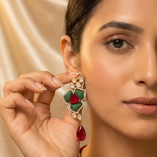 Meher  Floral Statement Earrings