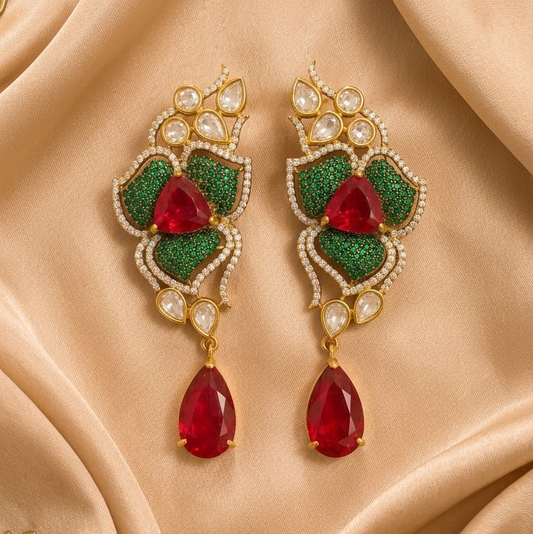 Meher  Floral Statement Earrings
