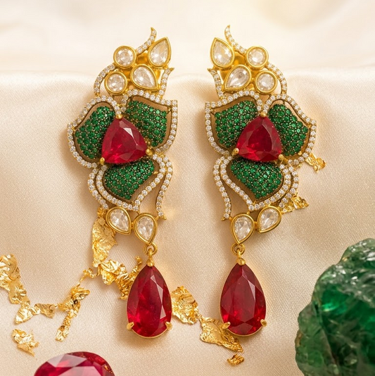 Meher  Floral Statement Earrings