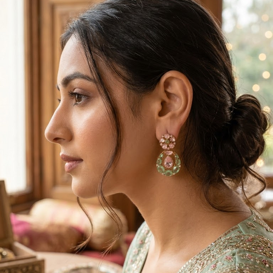 Bloom Kundan Drop Earrings