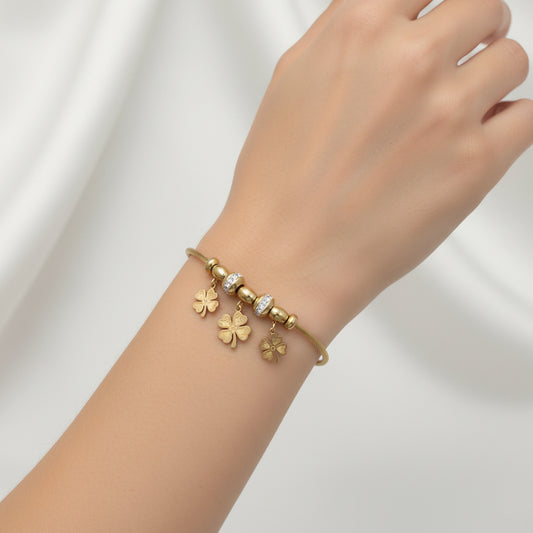 Anti tarnish Clover Charm Bracelet