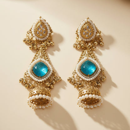 Amber Bloom Ethnic Jhumkas
