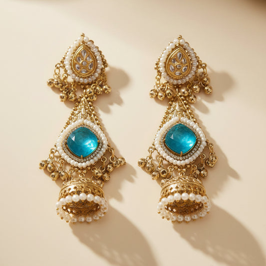 Amber Bloom Ethnic Jhumkas