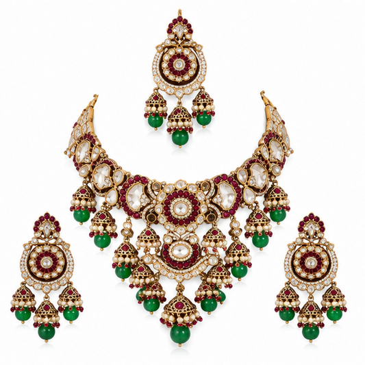 Maharani Ruby & Emerald Kundan Bridal Set