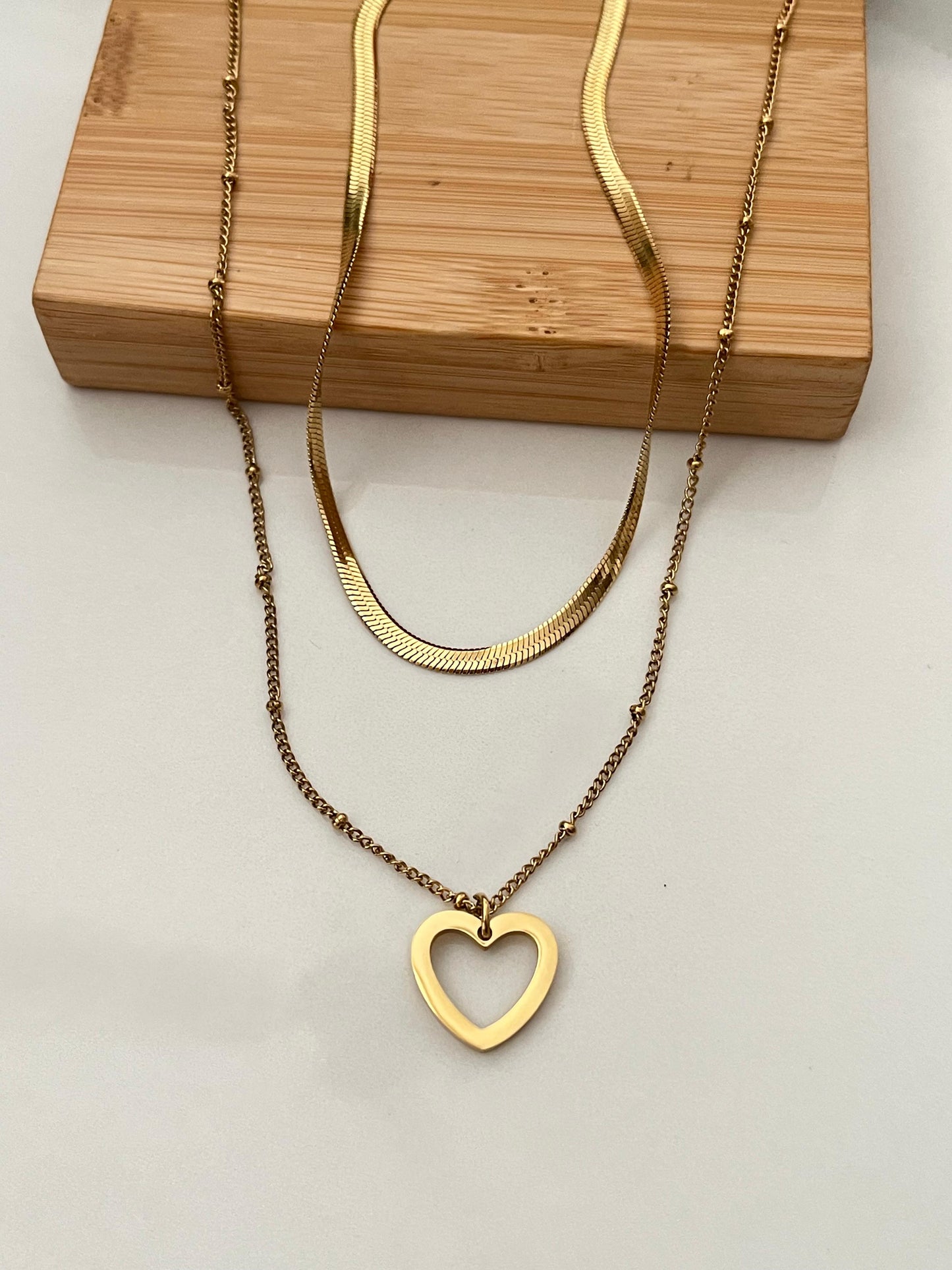 Amora Duo – Layered Heart Necklace