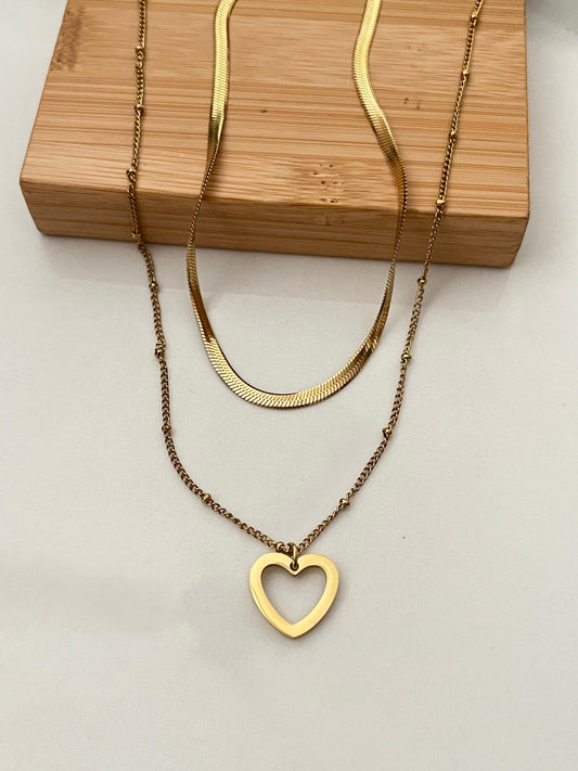 Amora Duo – Layered Heart Necklace