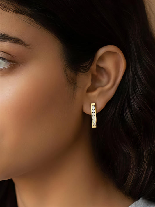 LumiBar Crystal Stud – Waterproof Everyday Earrings