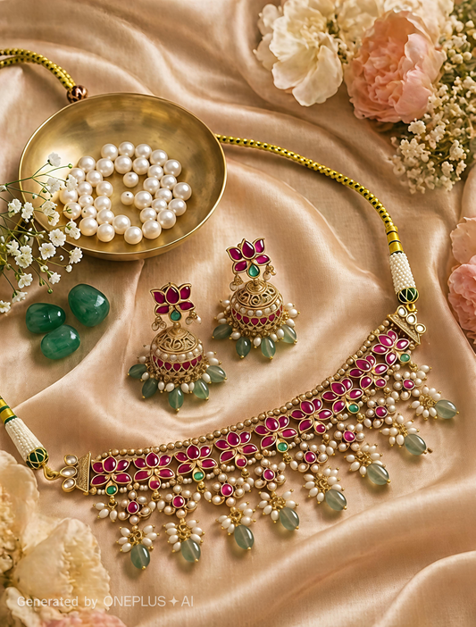 Pankhudi Kundan Pearl Set