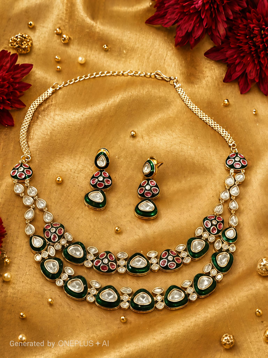 Gulnaar Kundan Meenakari Set