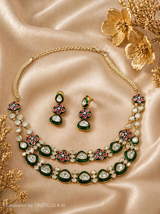 Gulnaar Kundan Meenakari Set