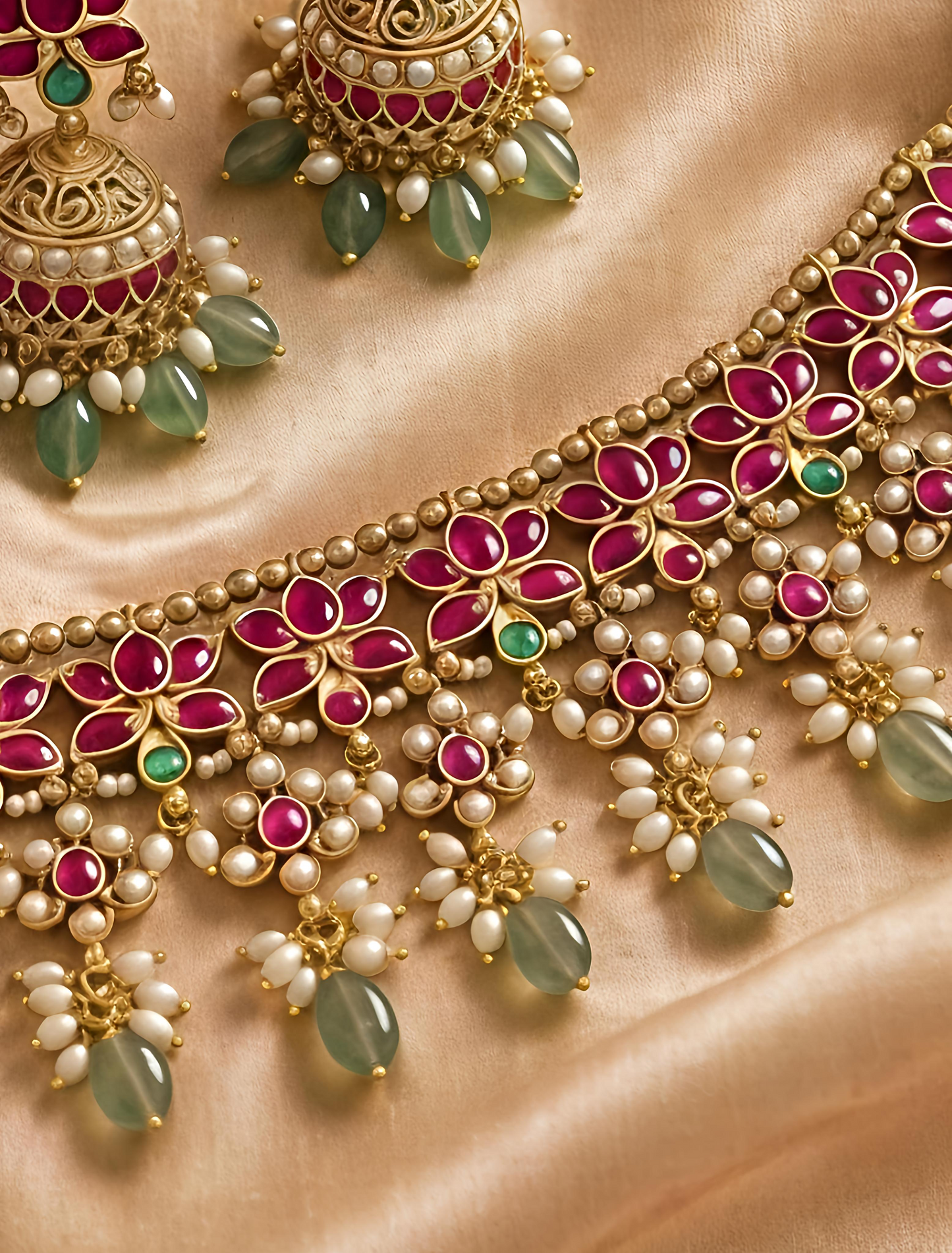 pankhudi kundan pearl set