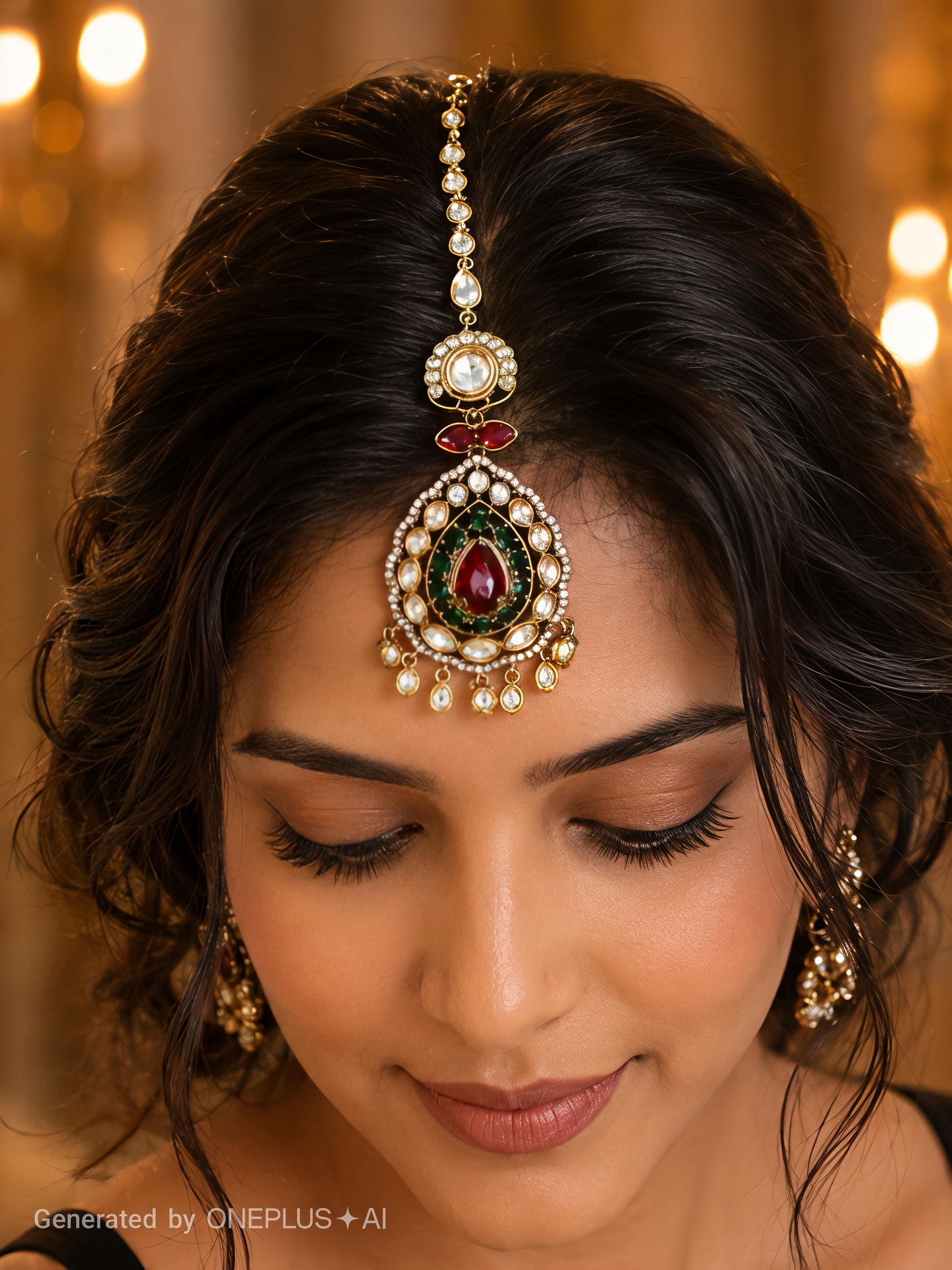 maharani polki statement necklace set