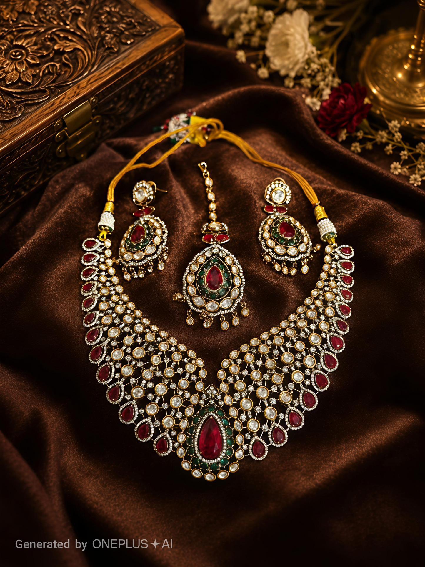 maharani polki statement necklace set