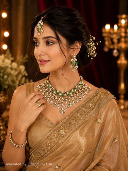Meher Uncut Polki Bridal Jewellery Set