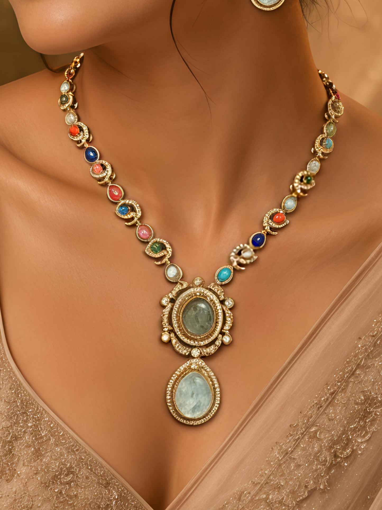 sabhya inspired rang mahal statement set
